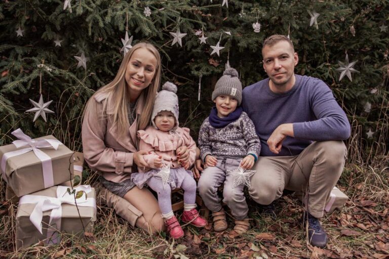 vánoční focení venku v lese v Brně