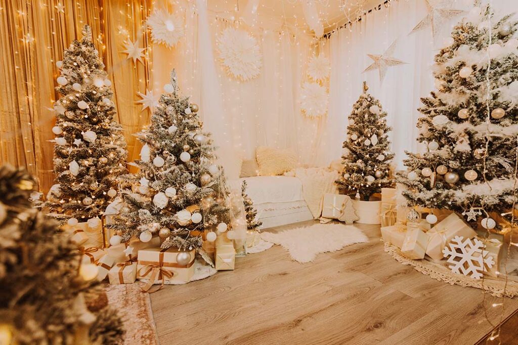 Ateliér Půda připravený pro vánoční focení v Brně