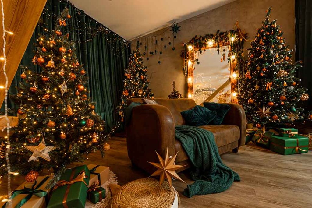 Ateliér Půda připravený pro vánoční focení v Brně